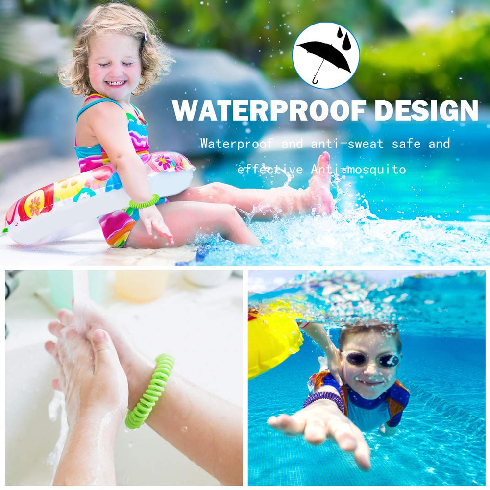 BuggyBands waterproof bracelet worn during outdoor activities and wet conditions