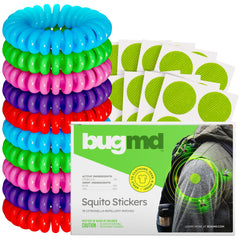 BugMD Squito Sticker on hat for skin-free protection outdoors