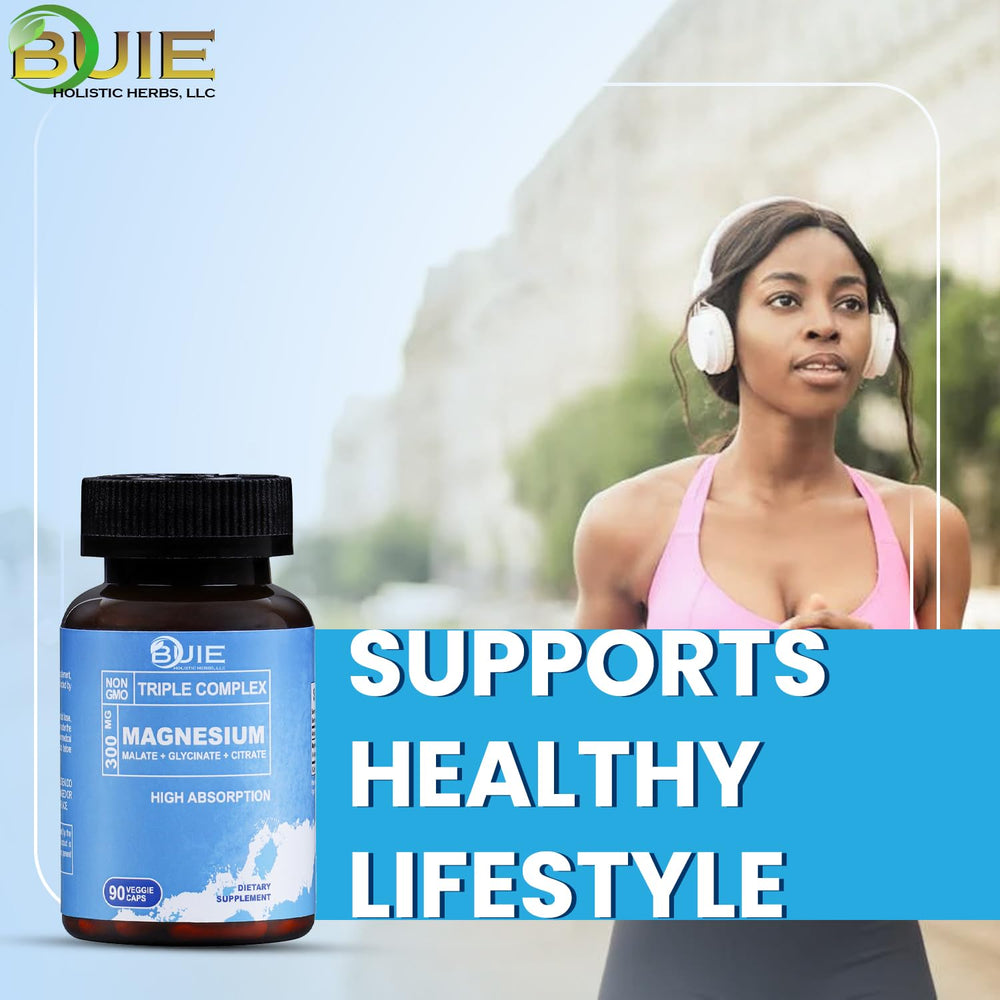 Sealed bottle from BUIE HOLISTIC HERBS ensures freshness of the magnesium supplement