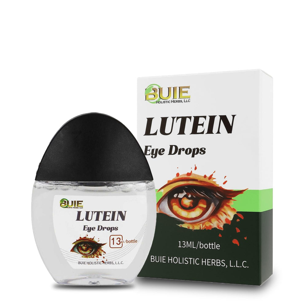 BUIE Lutein Eye Drops bottle showing hydration-friendly packaging for daily use