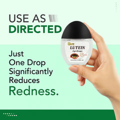 Close-up of the Lutein Eye Drops dropper for precise application