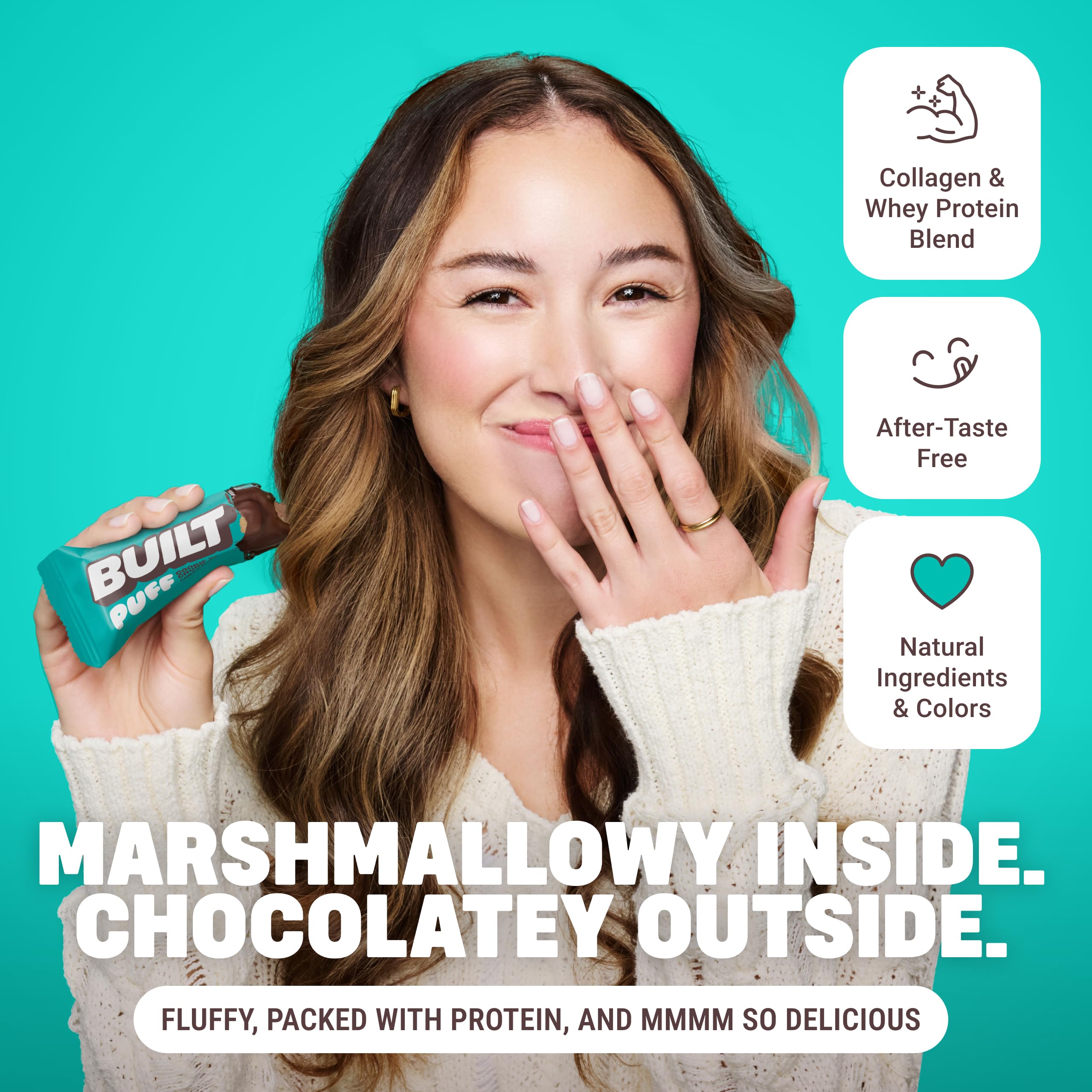 Built Bar Puff Cookie Dough Chunk unwrapped showcasing flavor and protein.