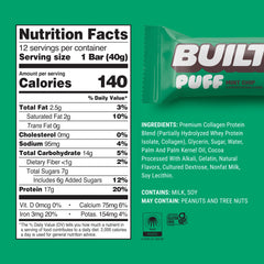 Built Bar Puff Mint Chip bar wrapped for quick grab-and-go fuel.