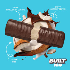 Built Bar Puffs Coconut bite showcases smooth texture with no chalkiness.