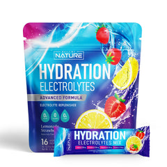 Built by Nature electrolytes stick strawberry lemonade front view for on-the-go hydration