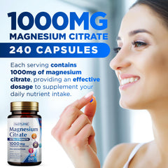 Built By Nature magnesium citrate label close-up showing USA GMP manufacturing.