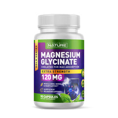 Built By Nature Magnesium Glycinate bottle front showing chelated magnesium for high absorption