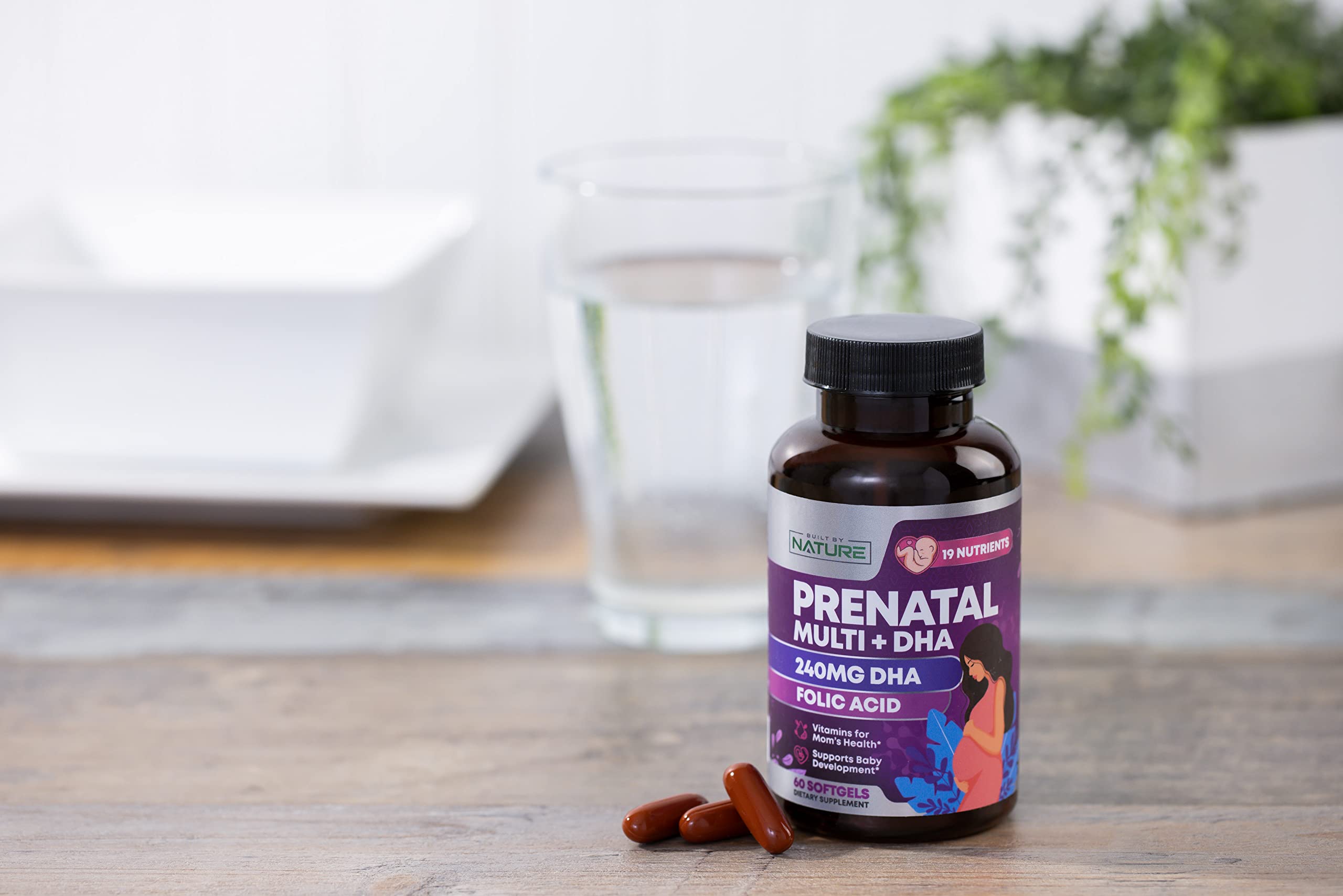 Built by Nature Prenatal digestibility friendly softgels for support.
