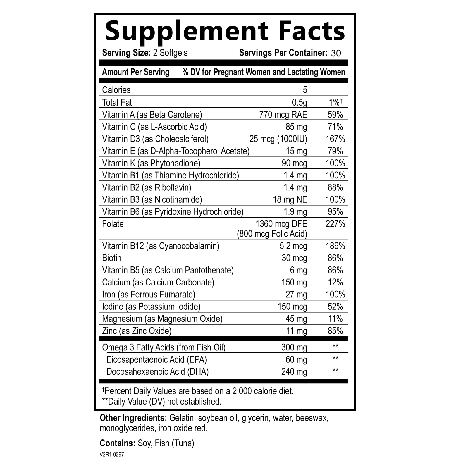 Built by Nature Prenatal iron softgels showing energy-nutrient blend.