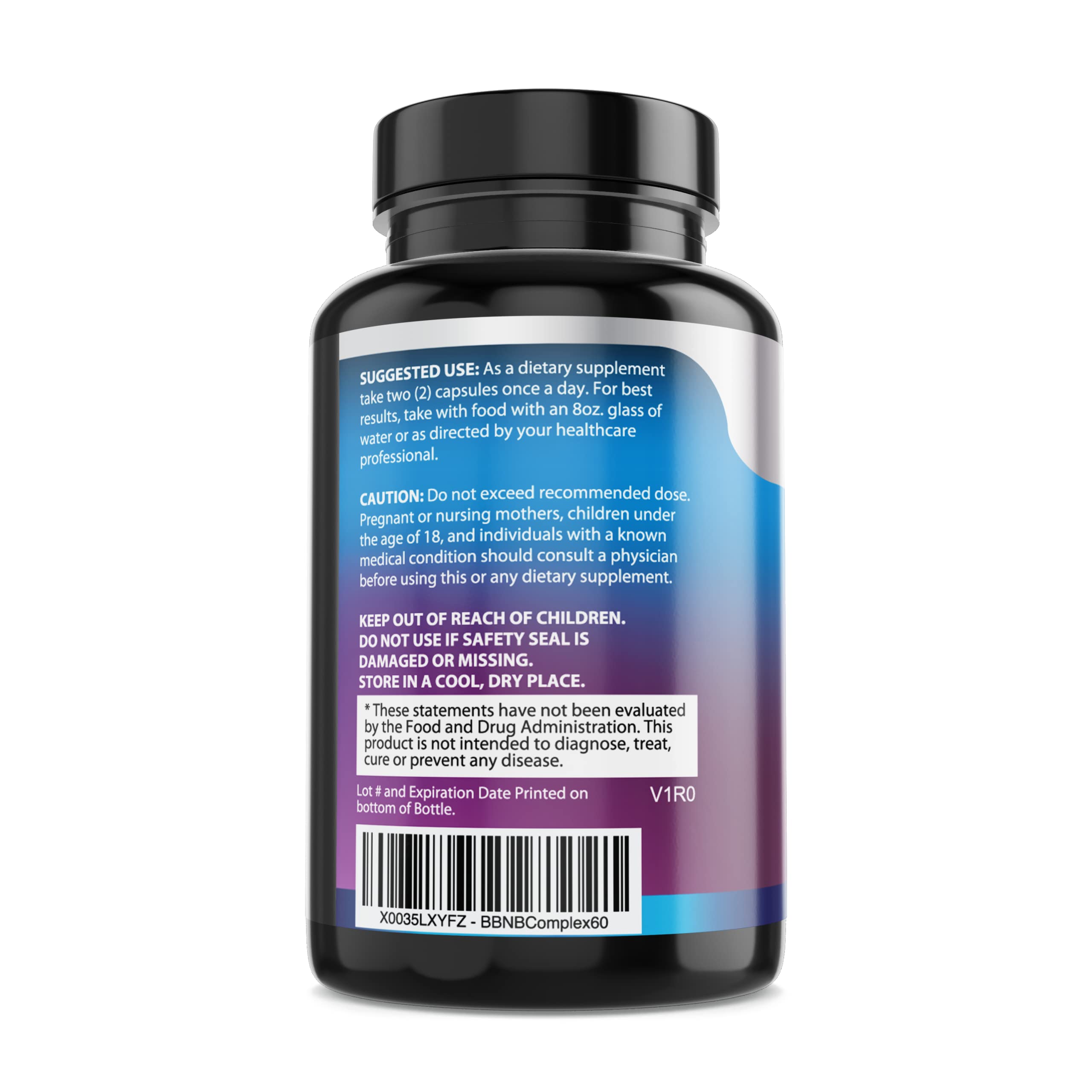 Non-GMO and gluten-free status highlighted for Built By Nature Super B Complex.
