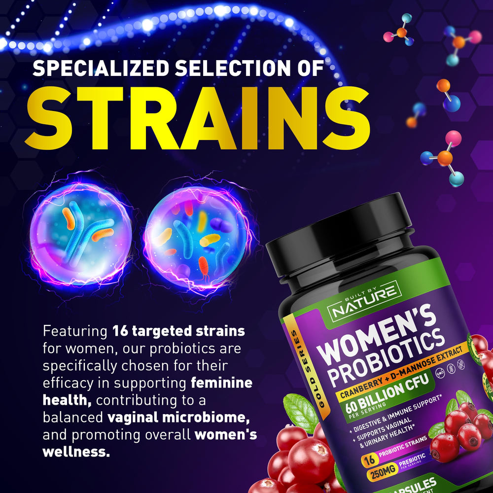 Prebiotic fiber enrichment to nourish gut bacteria in Built by Nature Probiotics for Women