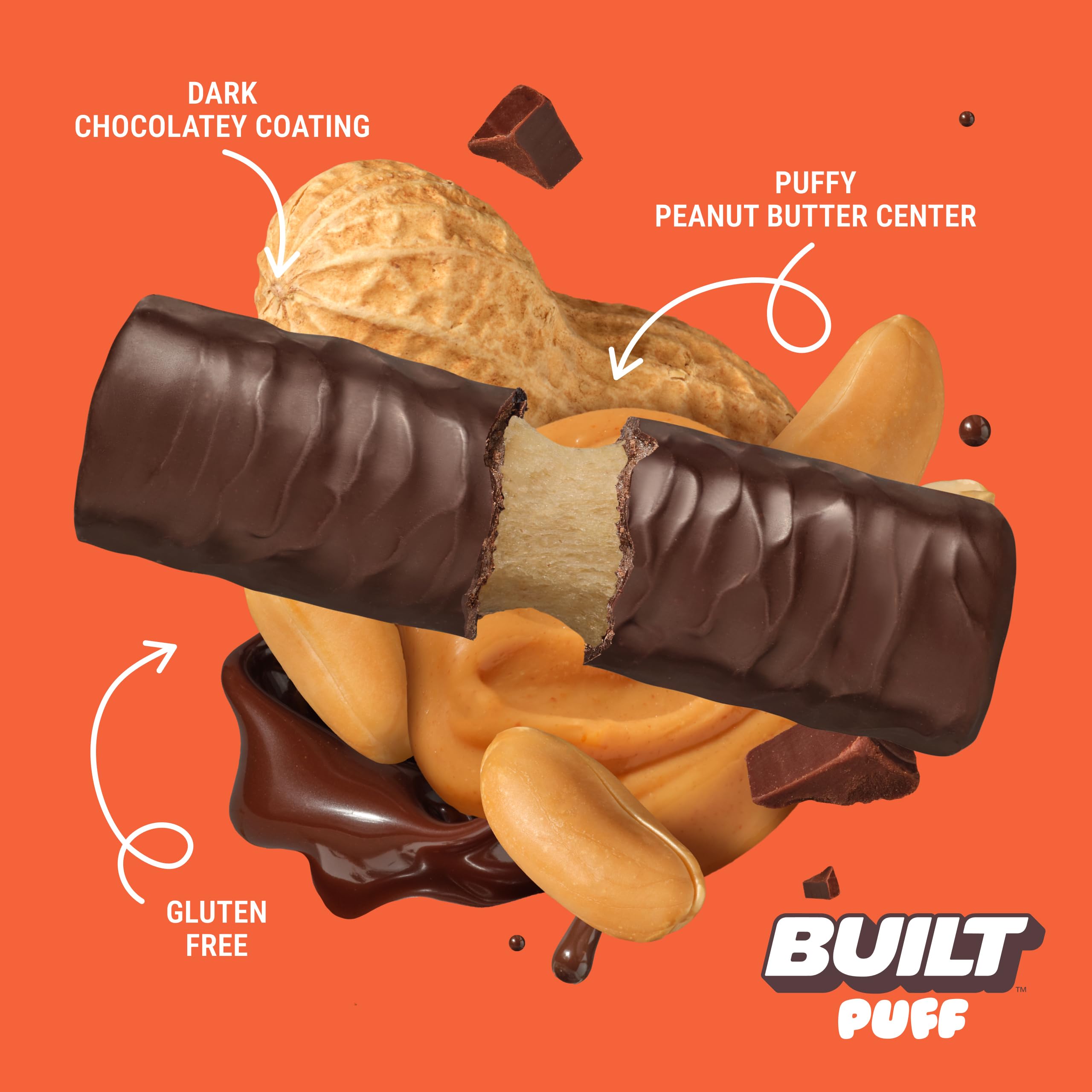 On-the-go pack of Built Bar Puffs for travel and workouts