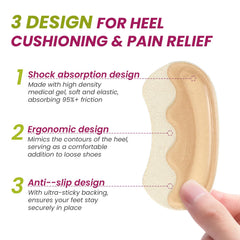 Bukihome heel pad adhesive back demonstrates strong grip to prevent slipping