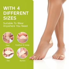 Pads on a high heel demonstrating discreet comfort and friction reduction