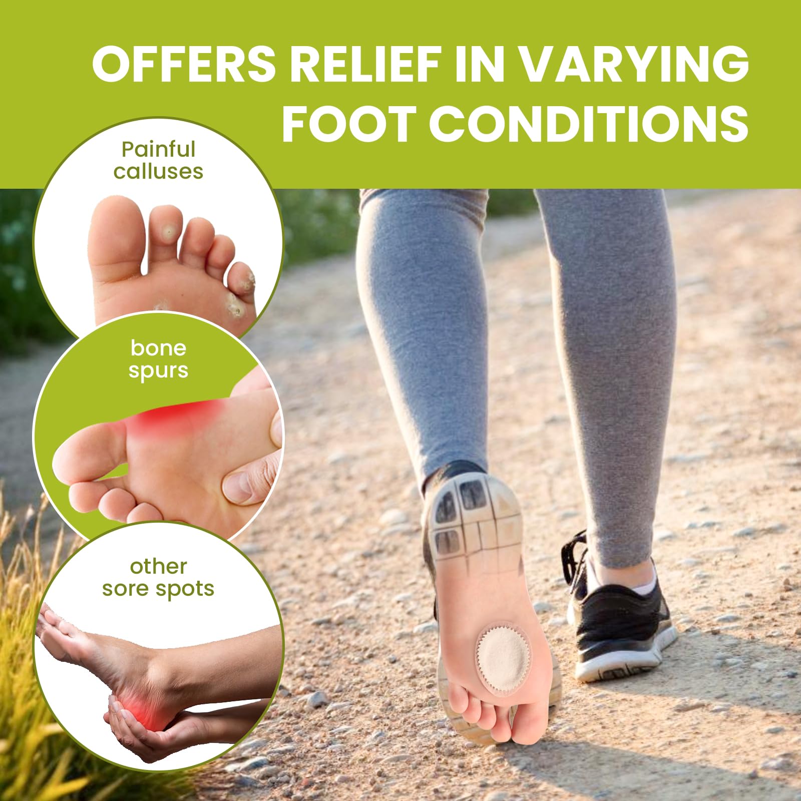 Bukihome three-size pack of callus cushions for different shoes