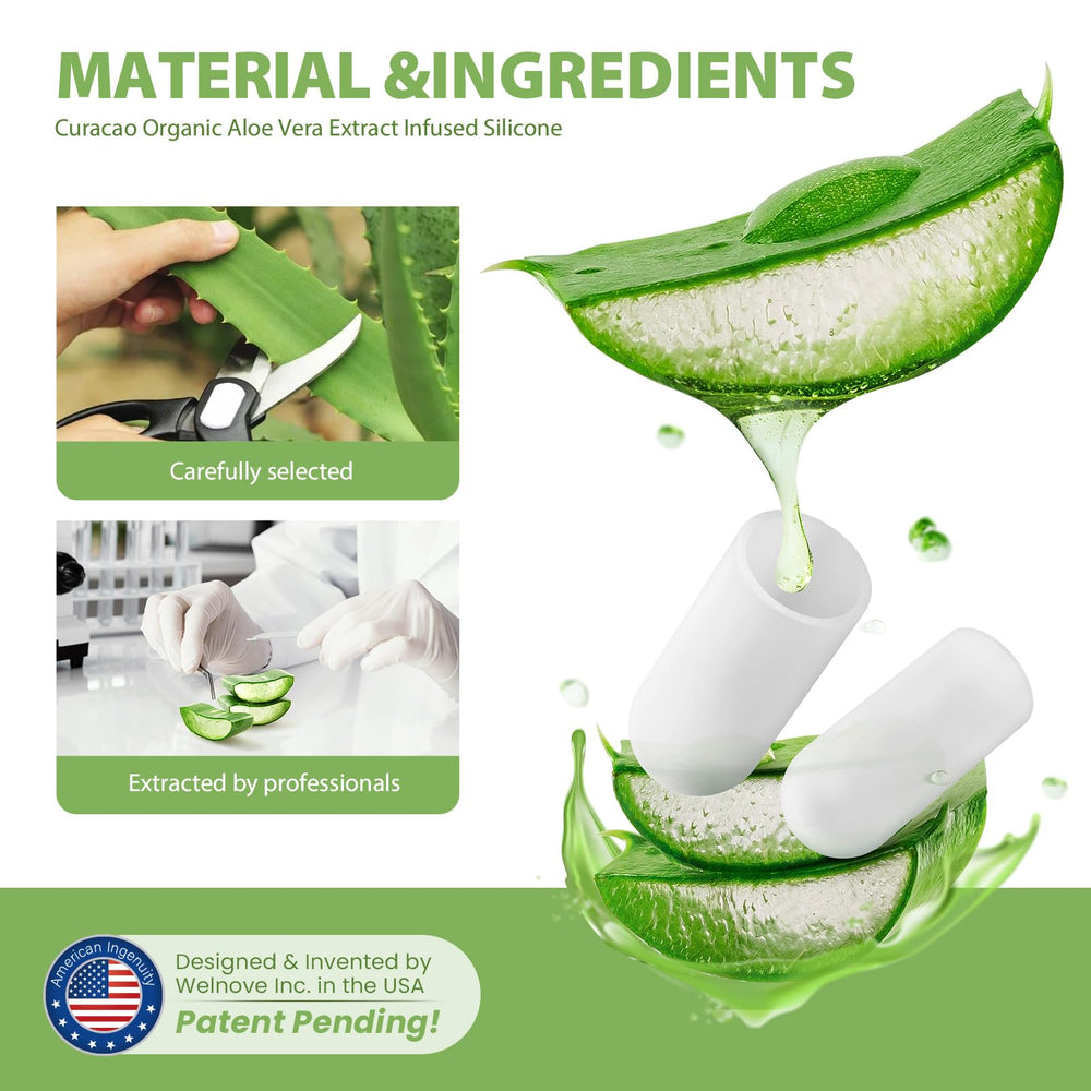 Aloe Vera en protector de dedo gordo para hidratación ligera.