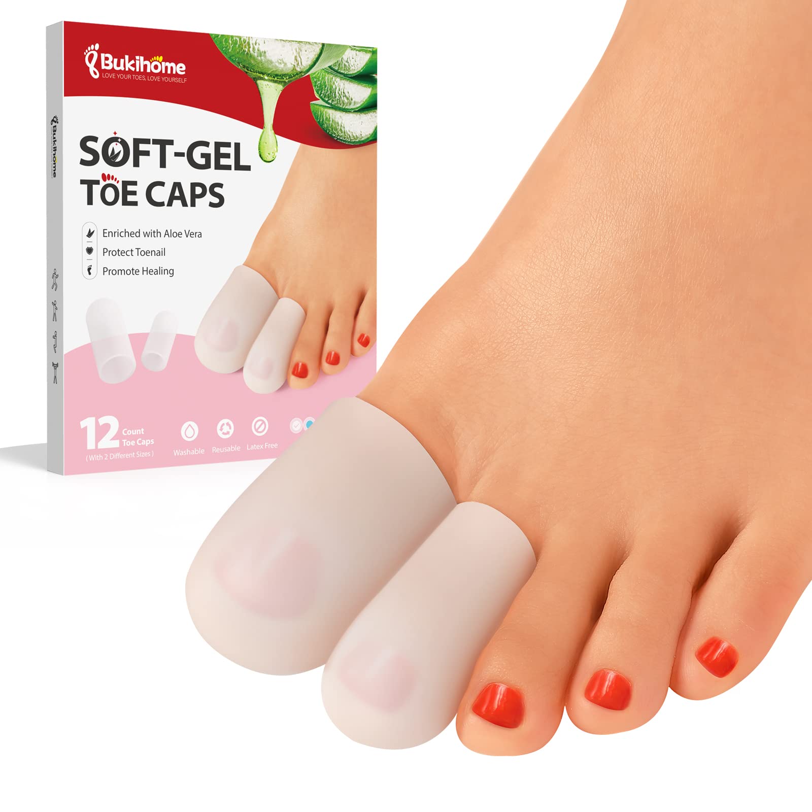 Bukihome protectores de dedo de silicona grandes, 8 unidades para protección diaria.