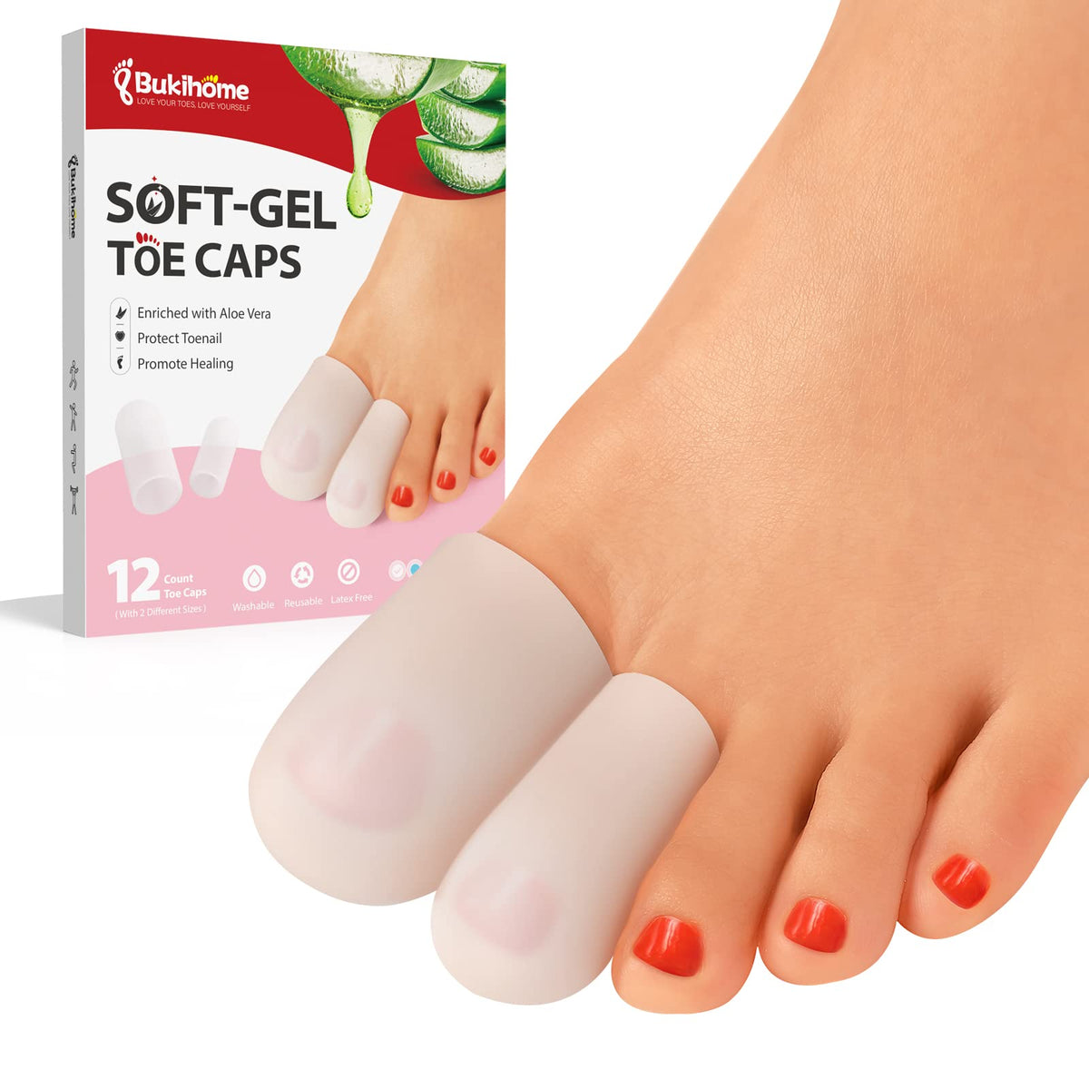 Bukihome protectores de dedo de silicona grandes, 8 unidades para protección diaria.