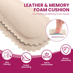 Secure adhesive backing keeps inserts in place for hours of comfort