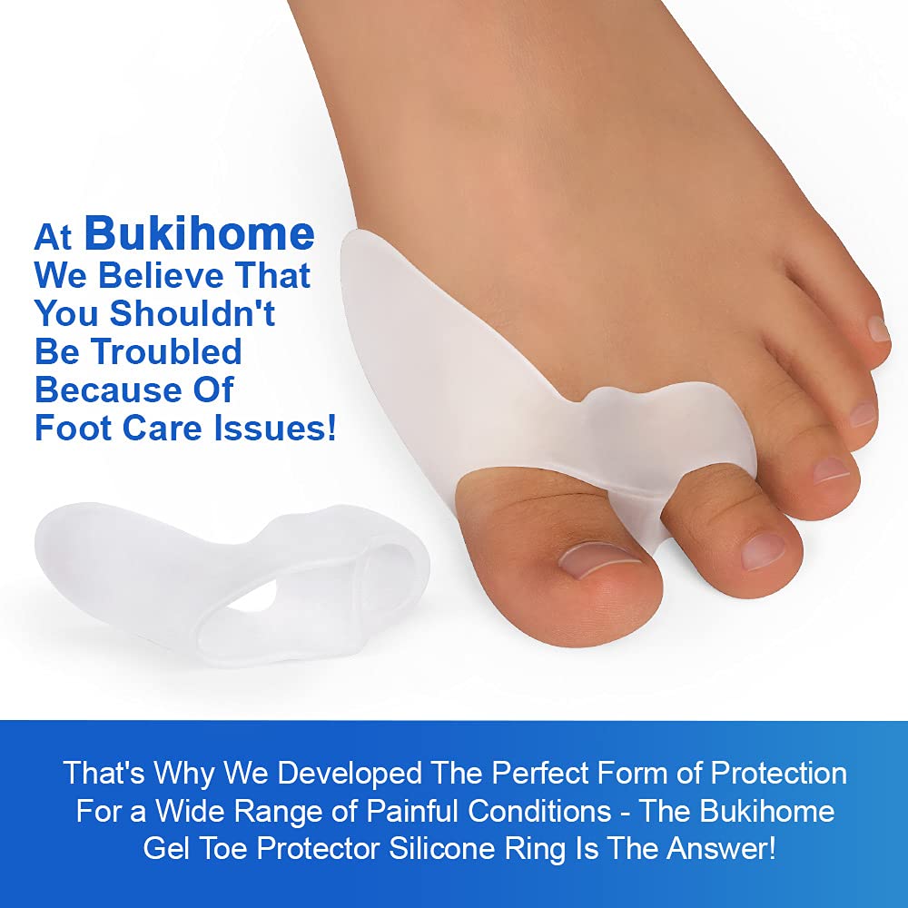 Bukihome sport bunion pads close-up showing flexible silicone shield.