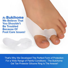 Bukihome sport bunion pads close-up showing flexible silicone shield.