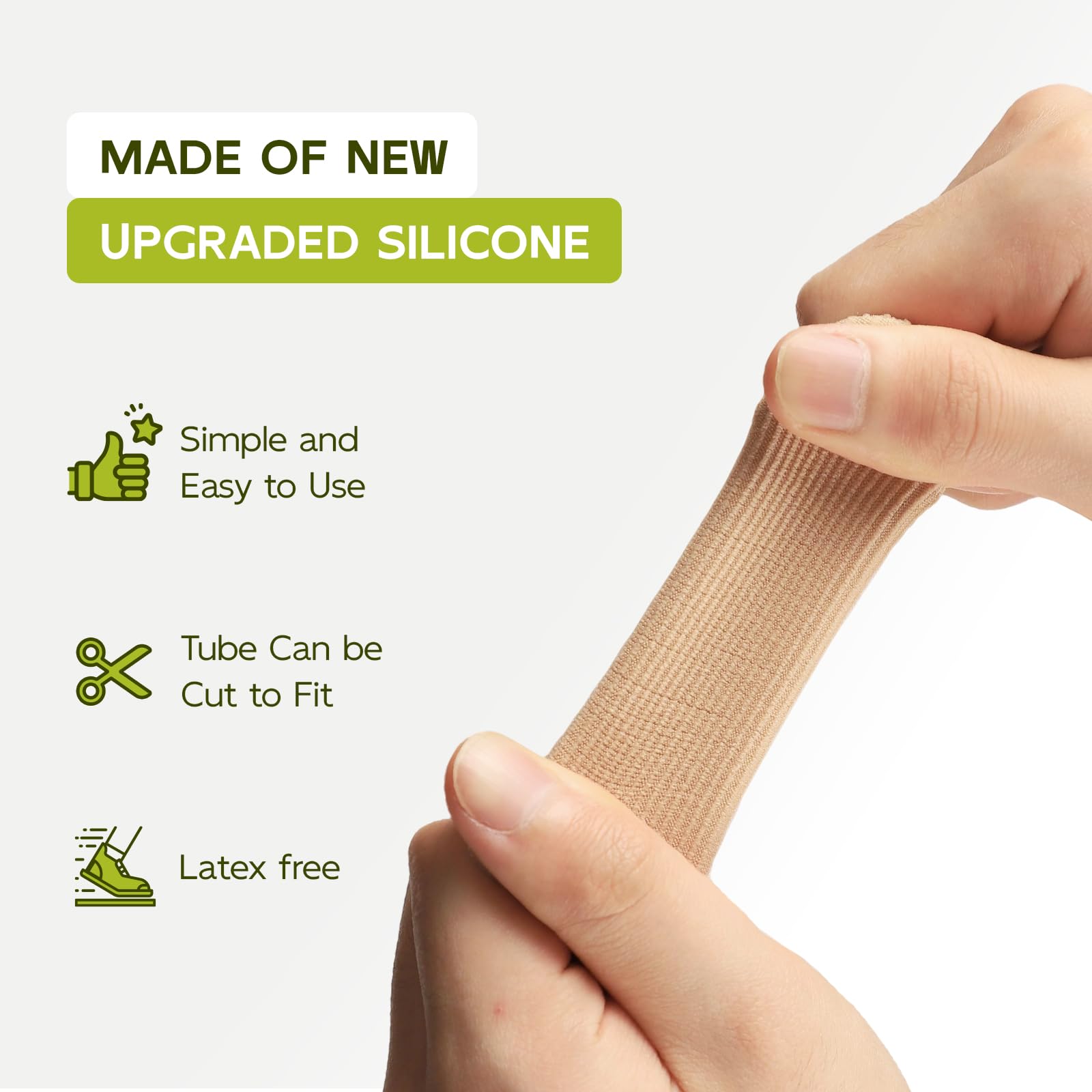 Bukihome toe protector fabric sleeve closeup showing breathable surface