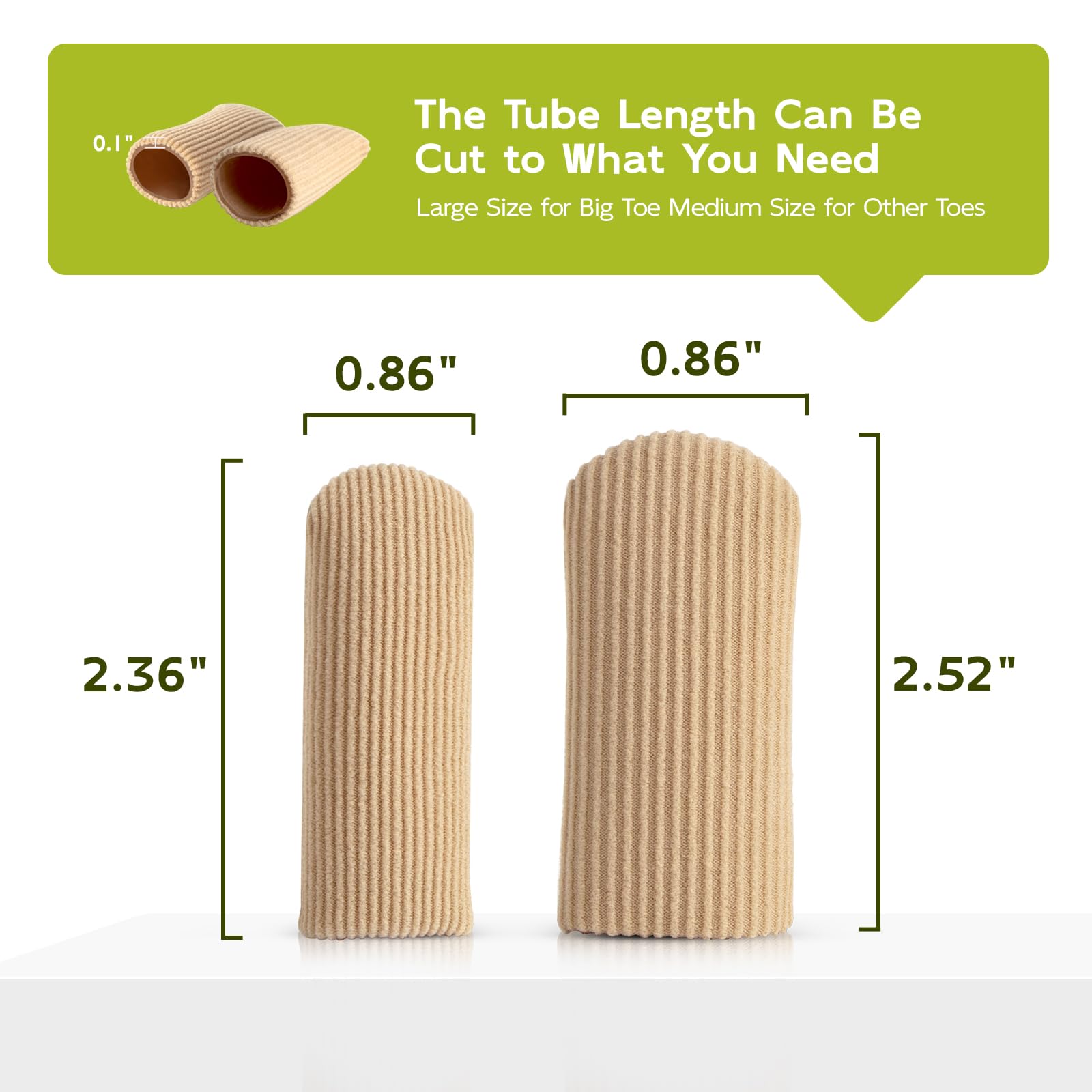 Bukihome large toe protector shown from the side view on toe