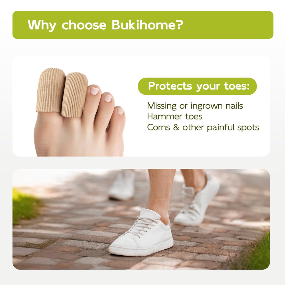 Bukihome medium toe protector cap on toe closeup 1