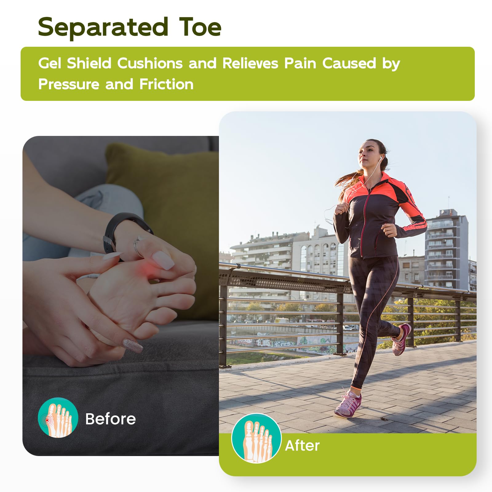 Bukihome toe protectors packaging and usage guide photo