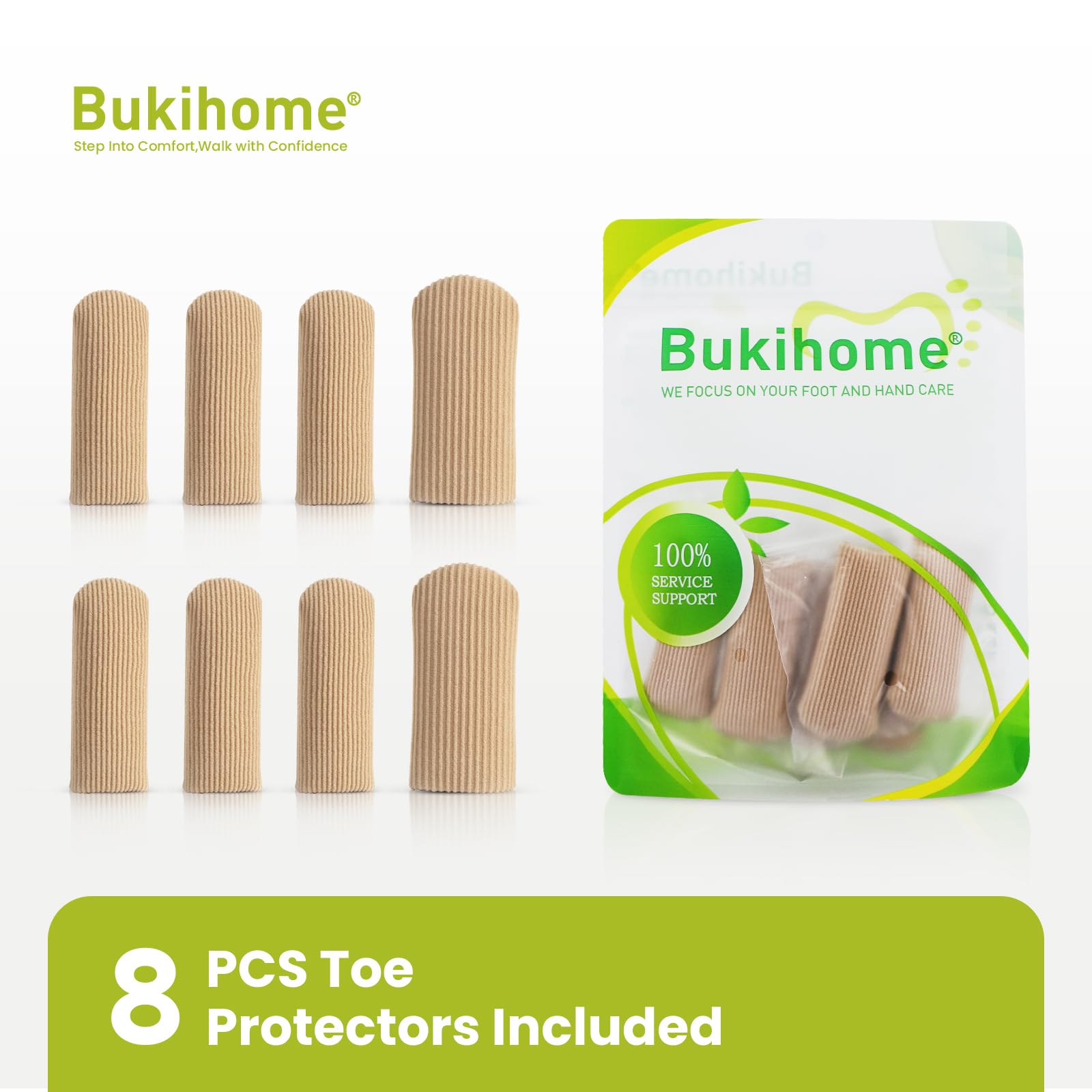 Bukihome silicone toe protector closeup demonstrating washable and reusable material