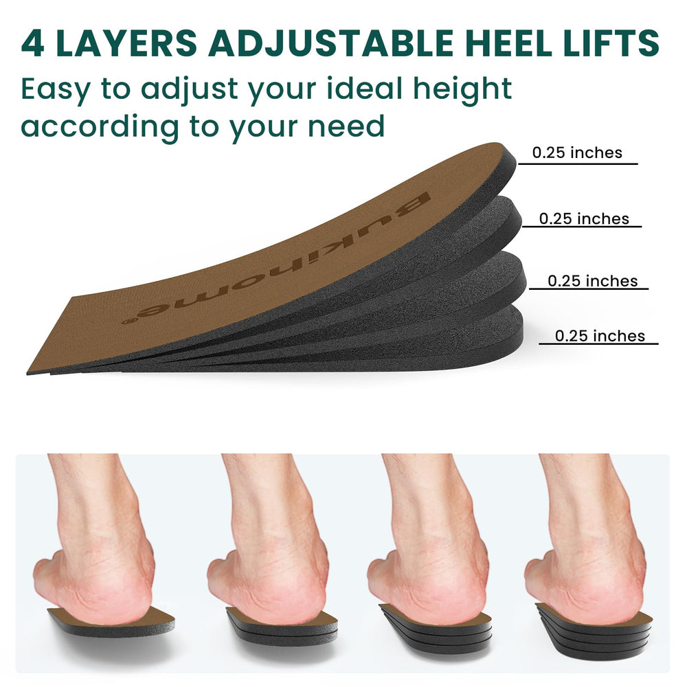 Bukihome U-shape heel pad design fits securely inside most shoes