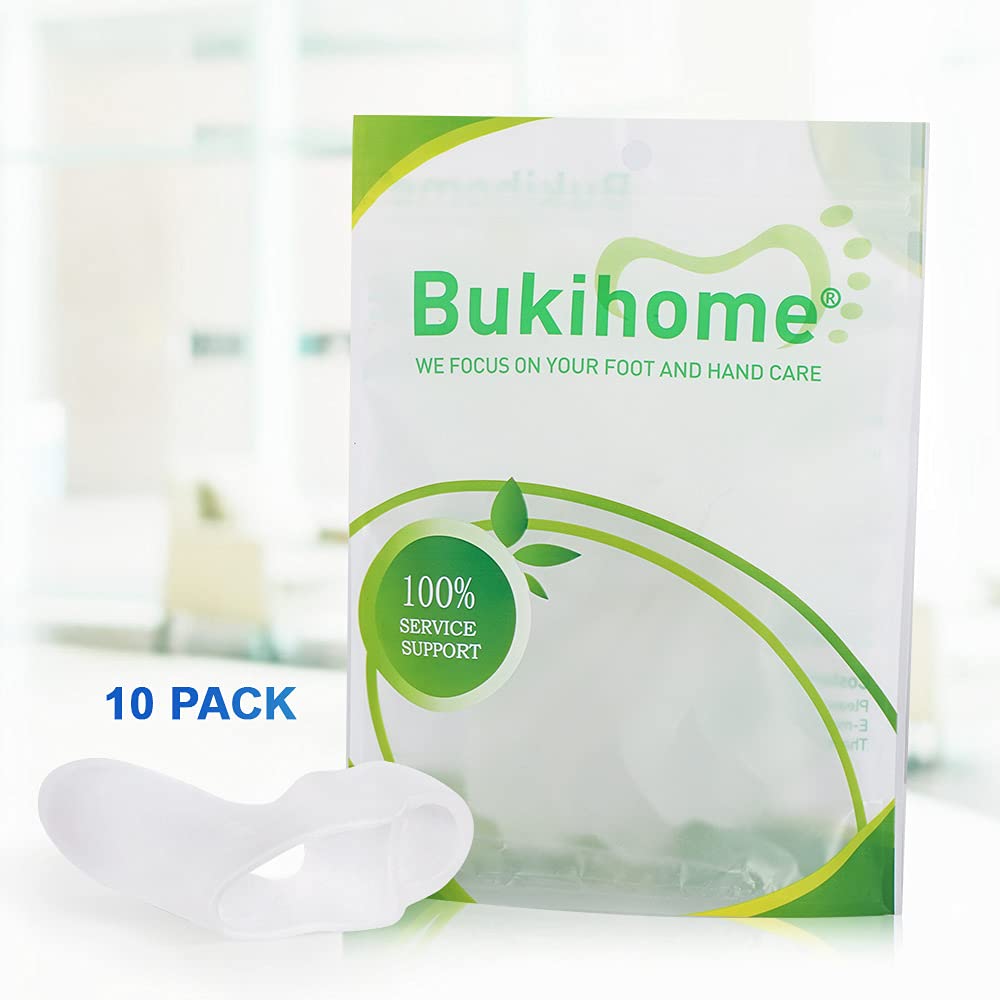 Bukihome user wearing bunion protectors during daily activities.