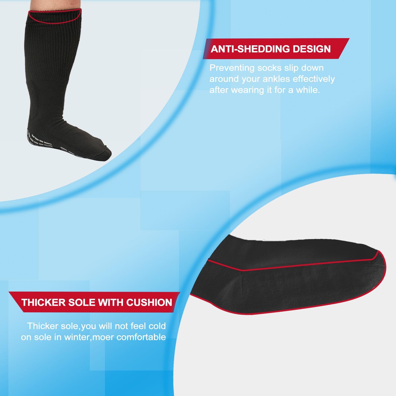 Bulinlulu navy cast socks with inverted toe seam for gentle toe protection.