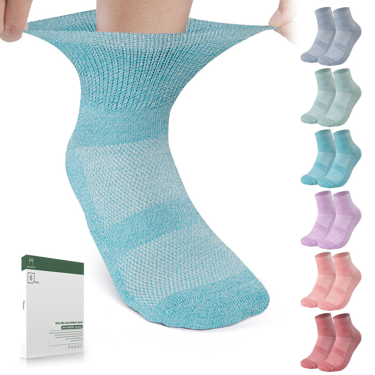 Bulinlulu diabetic socks with ankle-wide top for unrestricted comfort