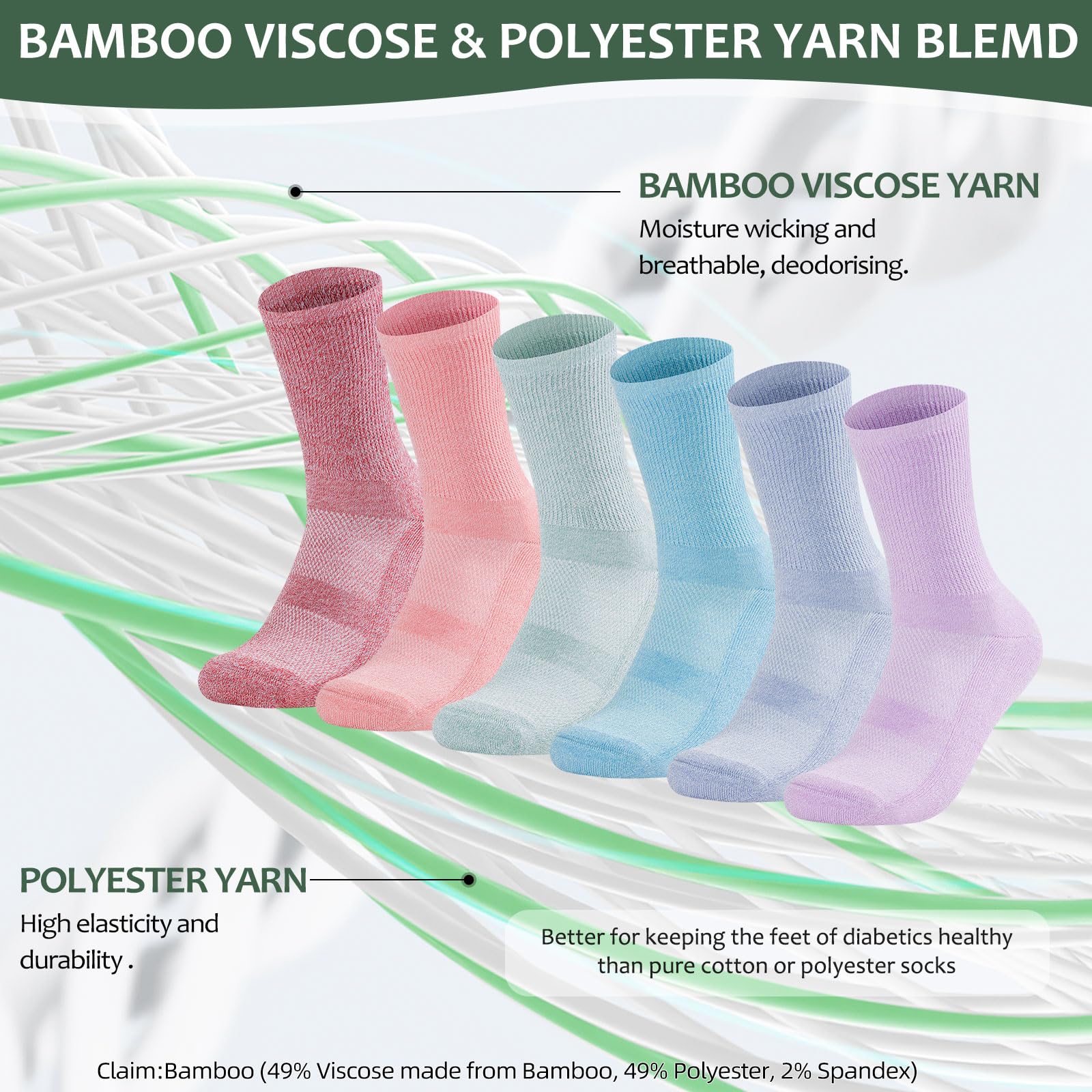 Bulinlulu breathable mesh diabetic socks keep feet dry during activity