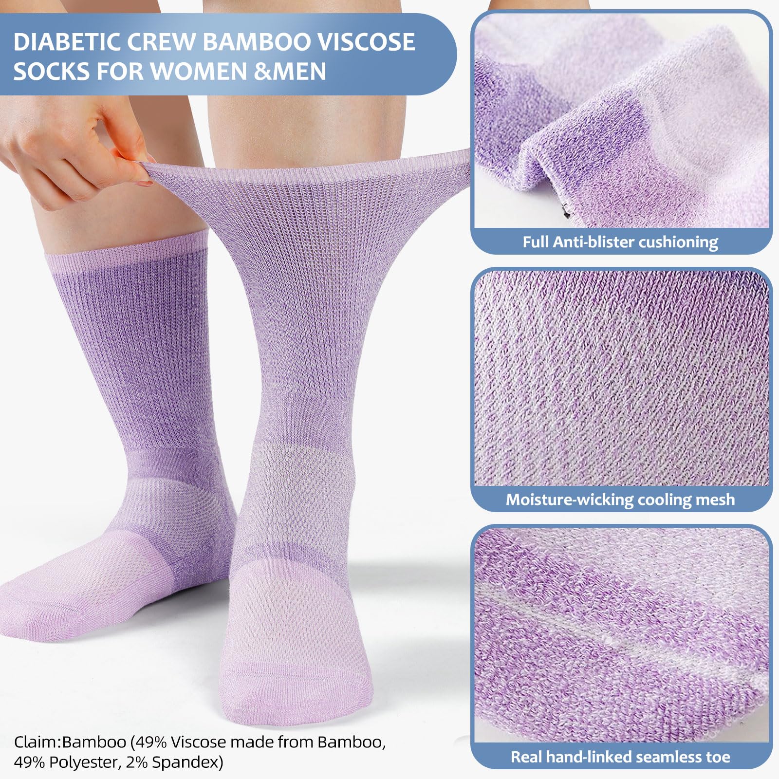 Bulinlulu bright color diabetic socks add style to daily wear.