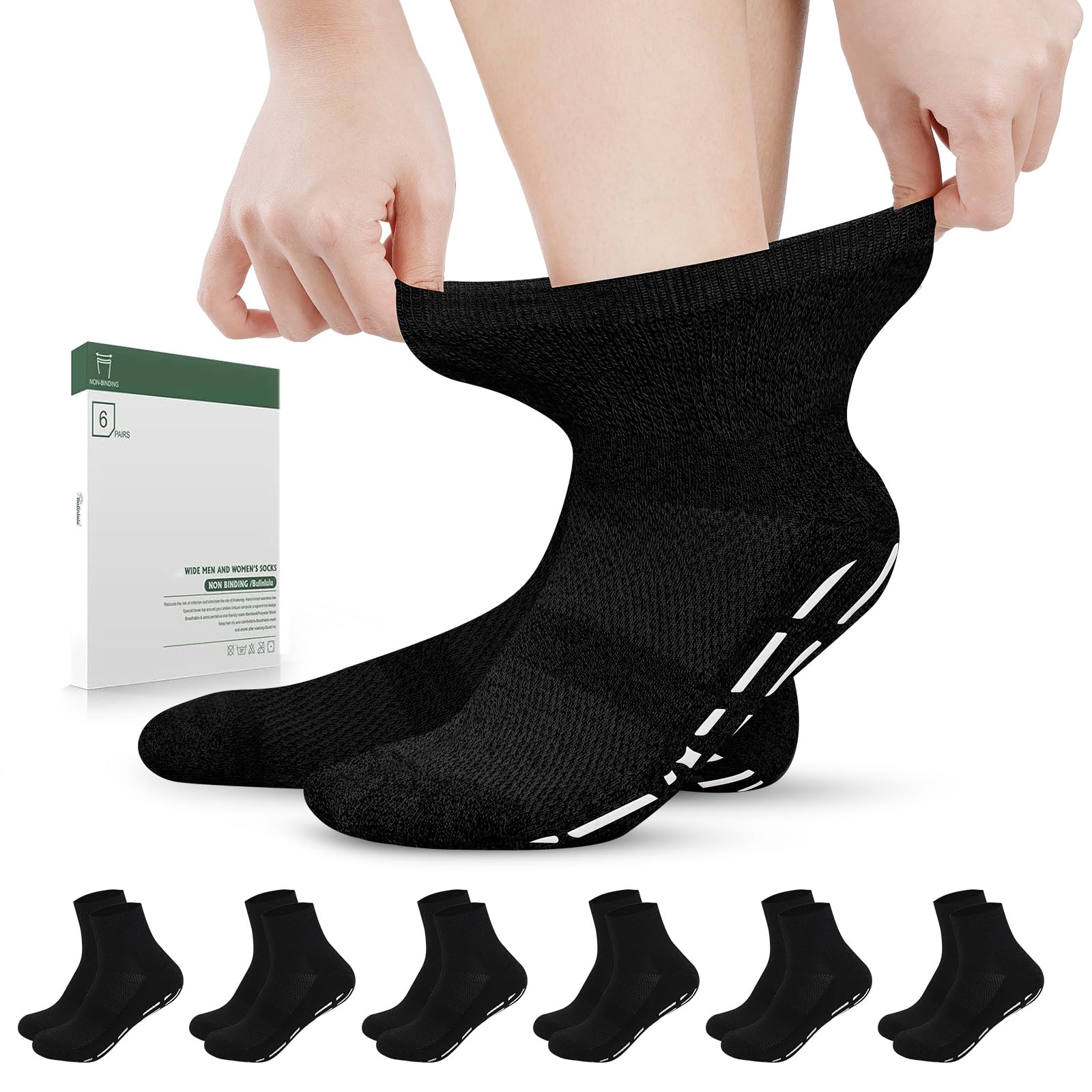 Bulinlulu diabetic socks with grip bottom for secure indoor wear and safer steps