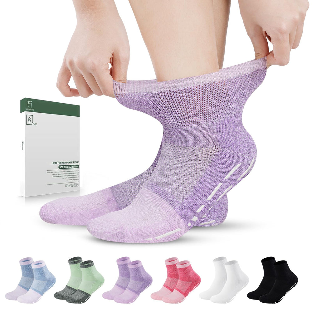 Bulinlulu diabetic socks grippers bottom for safer footing.