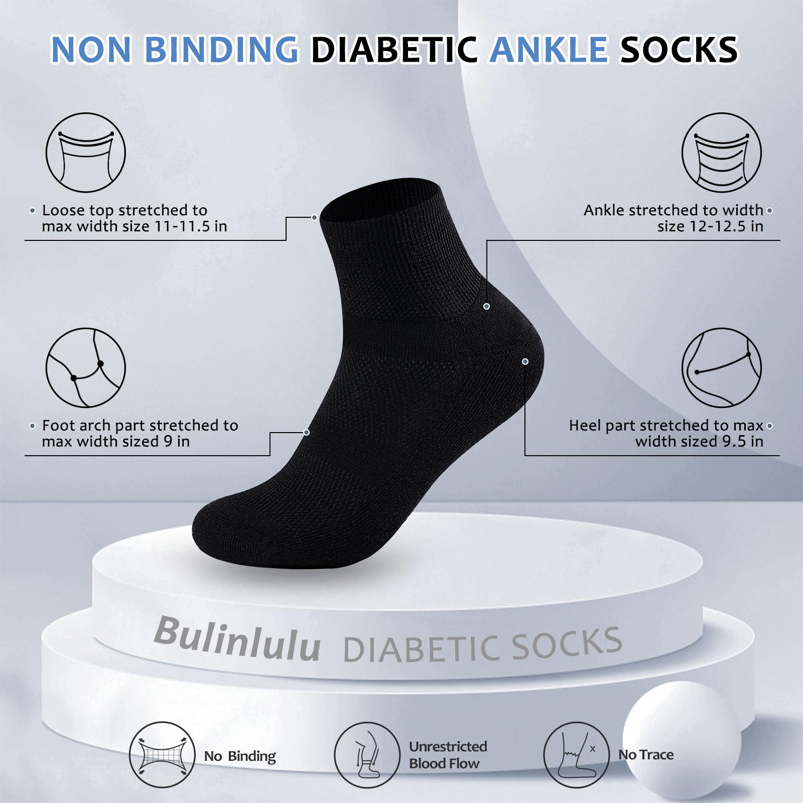 Bulinlulu diabetic socks hand-linked seamless toe for irritation-free wear.