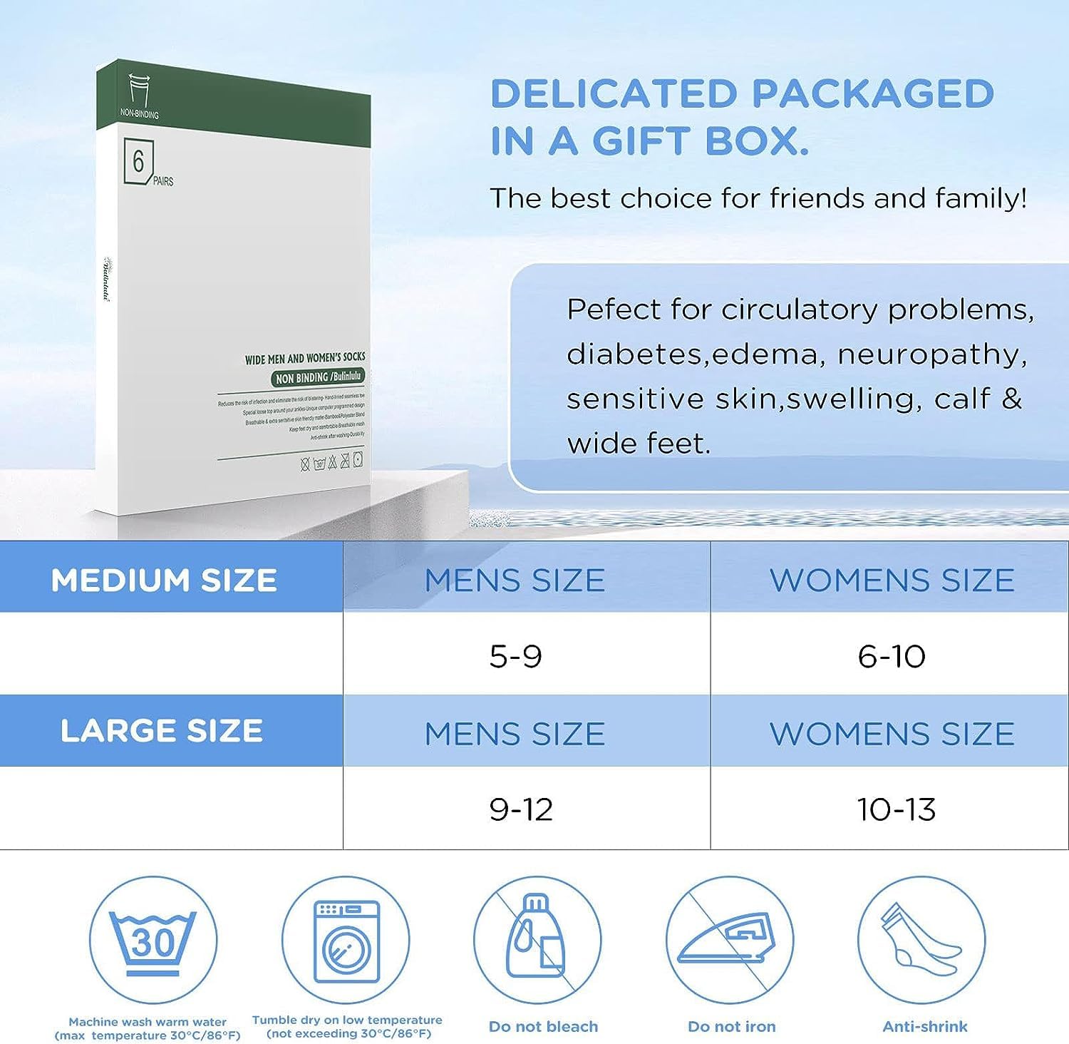 Bulinlulu socks are machine-washable for convenient care.