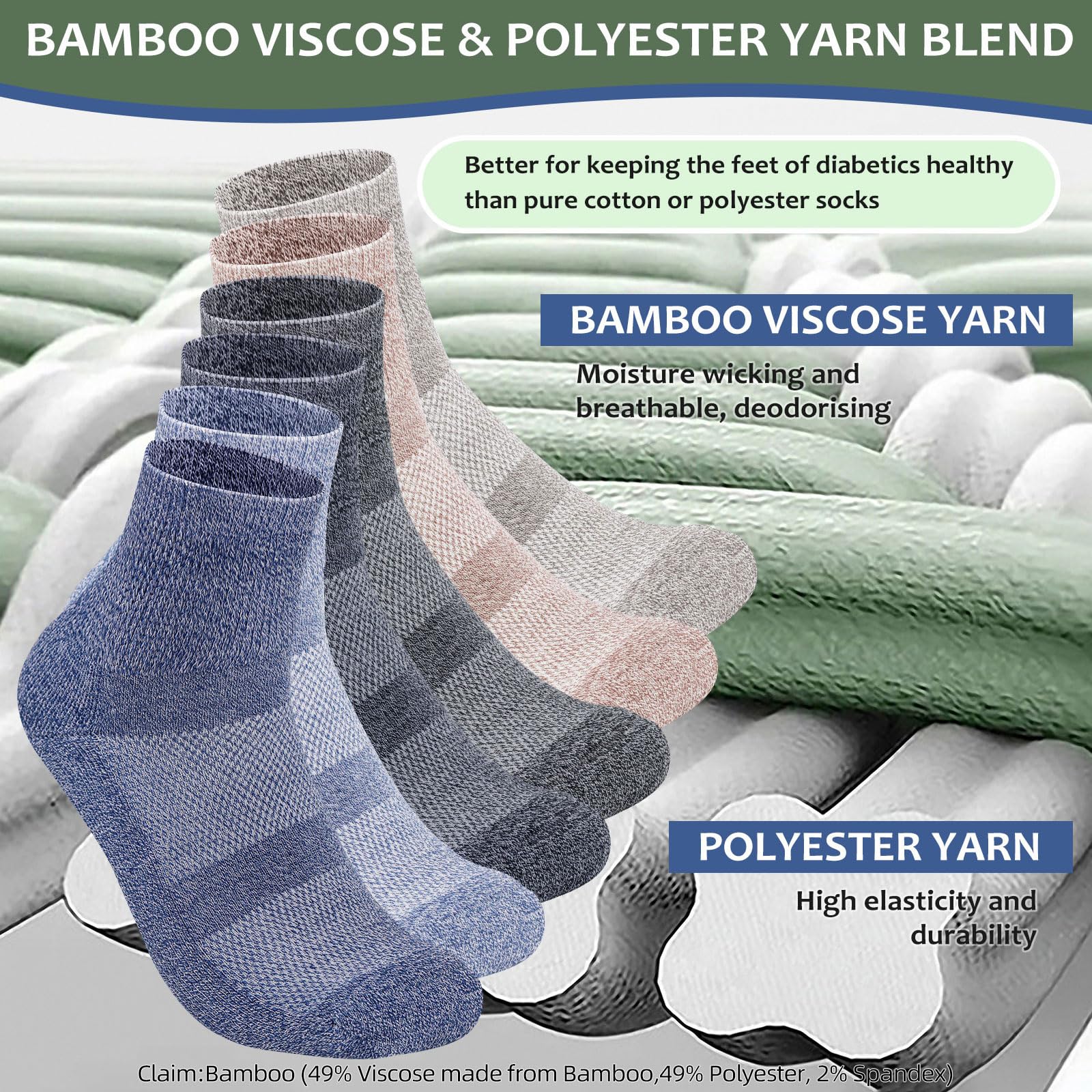 Bulinlulu moisture-wicking fabric keeps feet dry during daily activities.