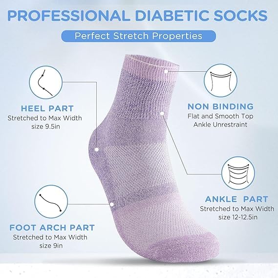 Bulinlulu diabetic socks moisture-wicking fibers keep feet dry all day.