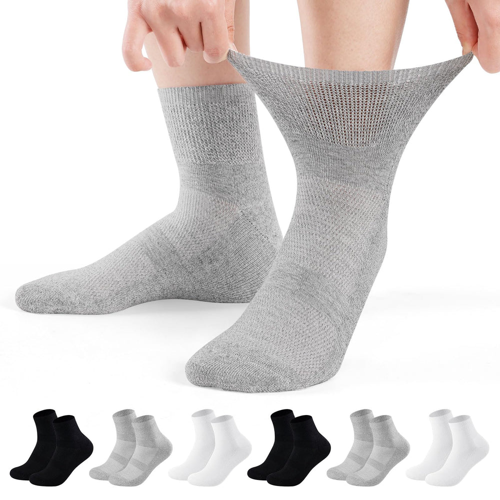 Bulinlulu diabetic socks with a non-binding ankle for all-day comfort.