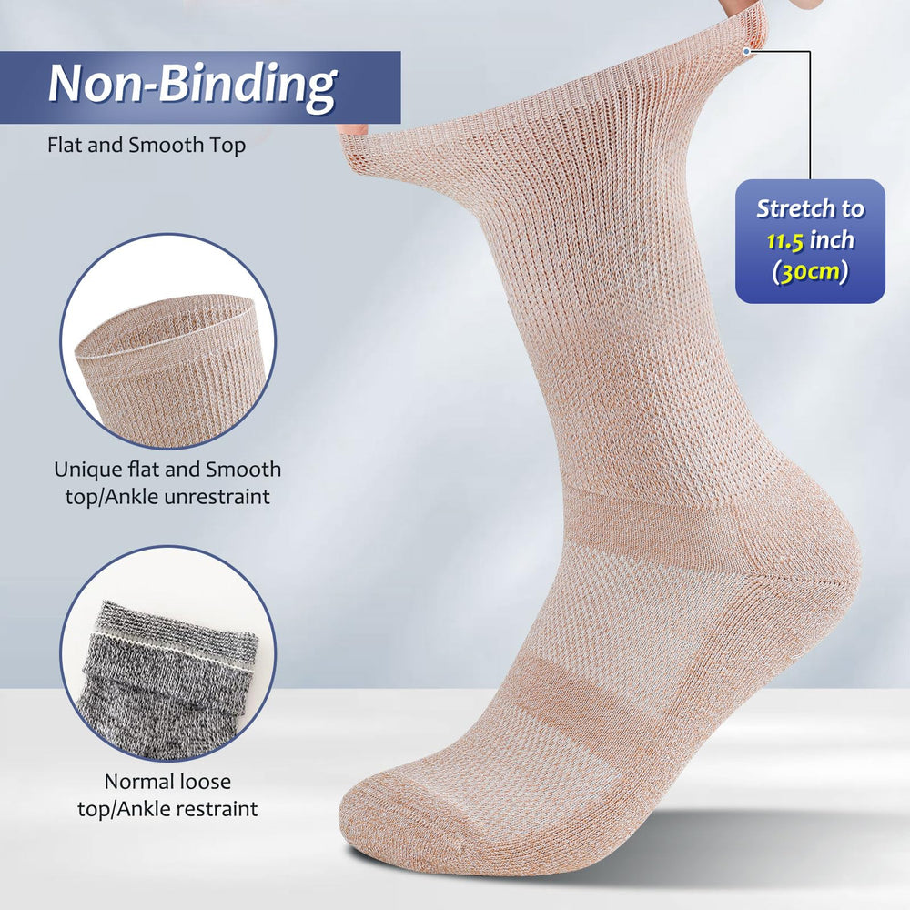 Bulinlulu diabetic socks with seamless toe to reduce friction