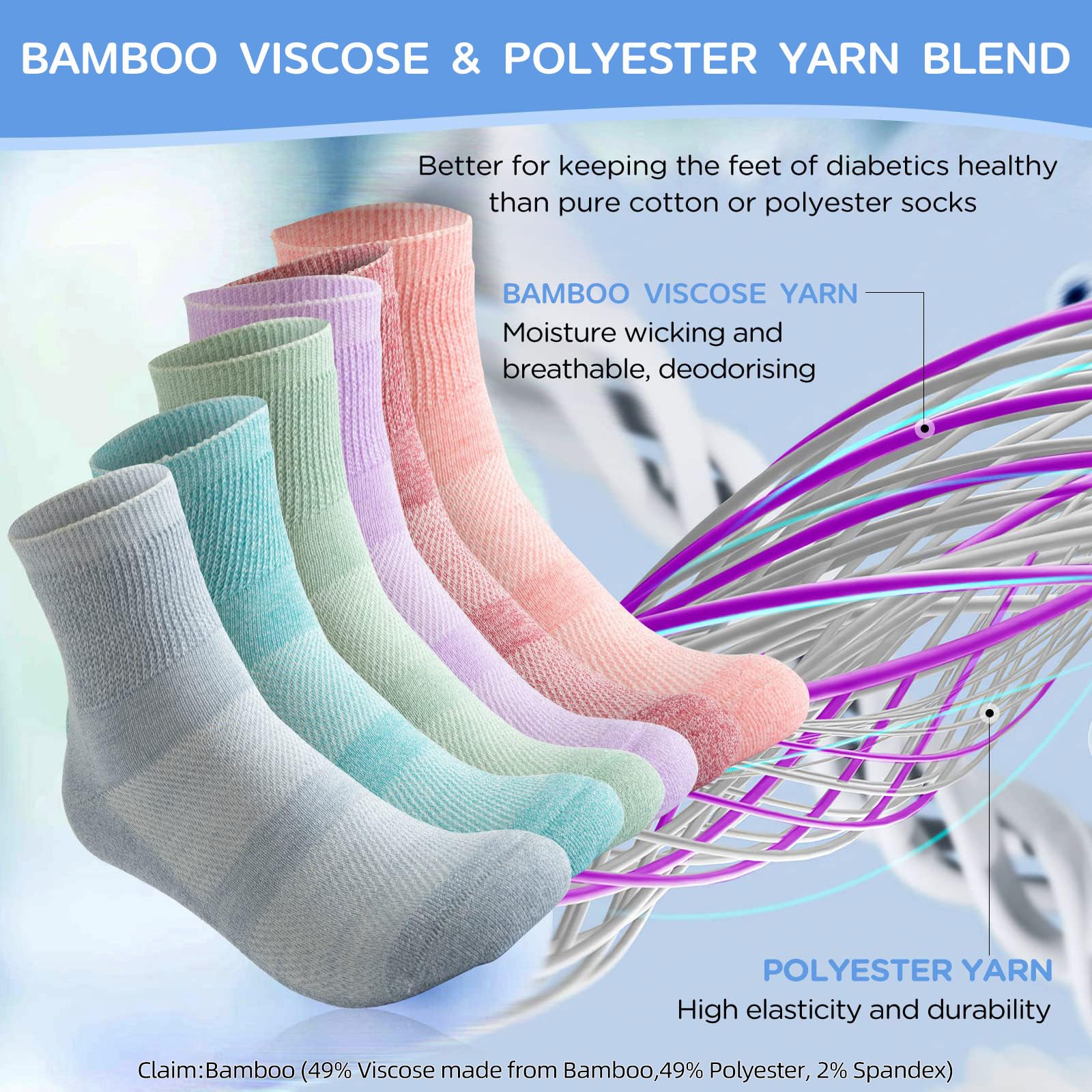 Bulinlulu soft-woven yarn diabetic socks with durable construction