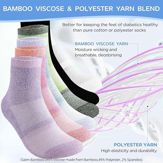 Bulinlulu diabetic socks three sizes ensure a relaxed, easy-to-wear fit.
