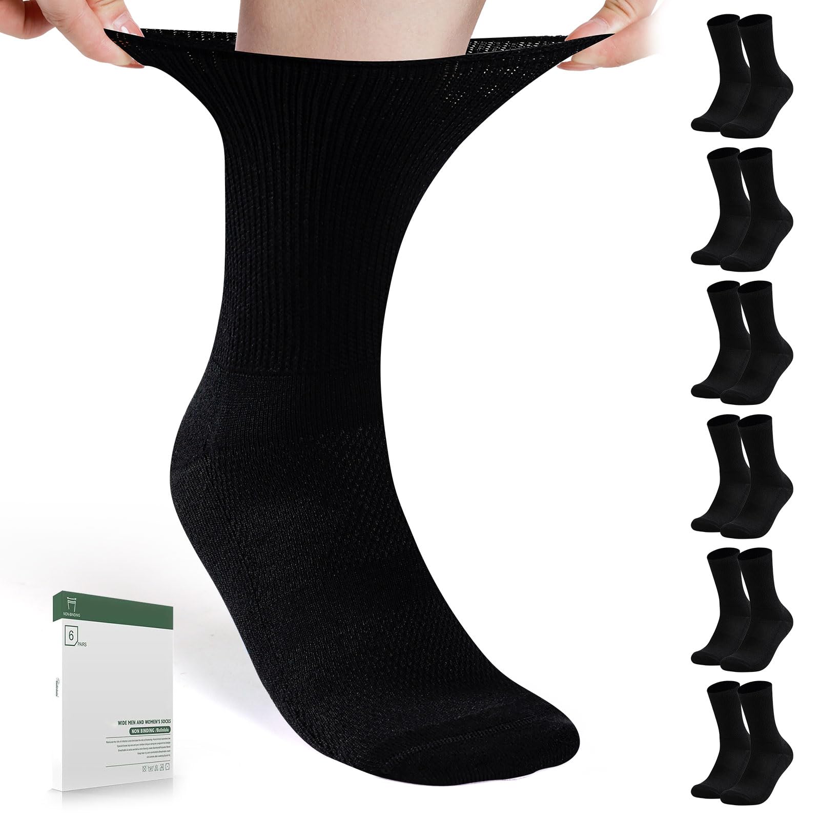 Bulinlulu diabetic socks with unrestricted ankle fit for daily comfort