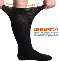 Bulinlulu extra width socks showing anti-slip top to stay in place
