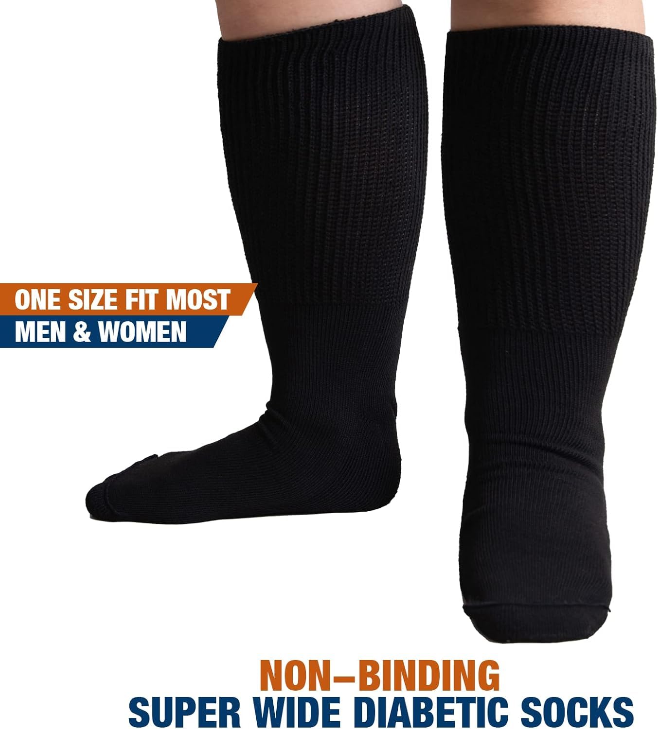Bulinlulu extra width socks one-size-unisex fit for men and women