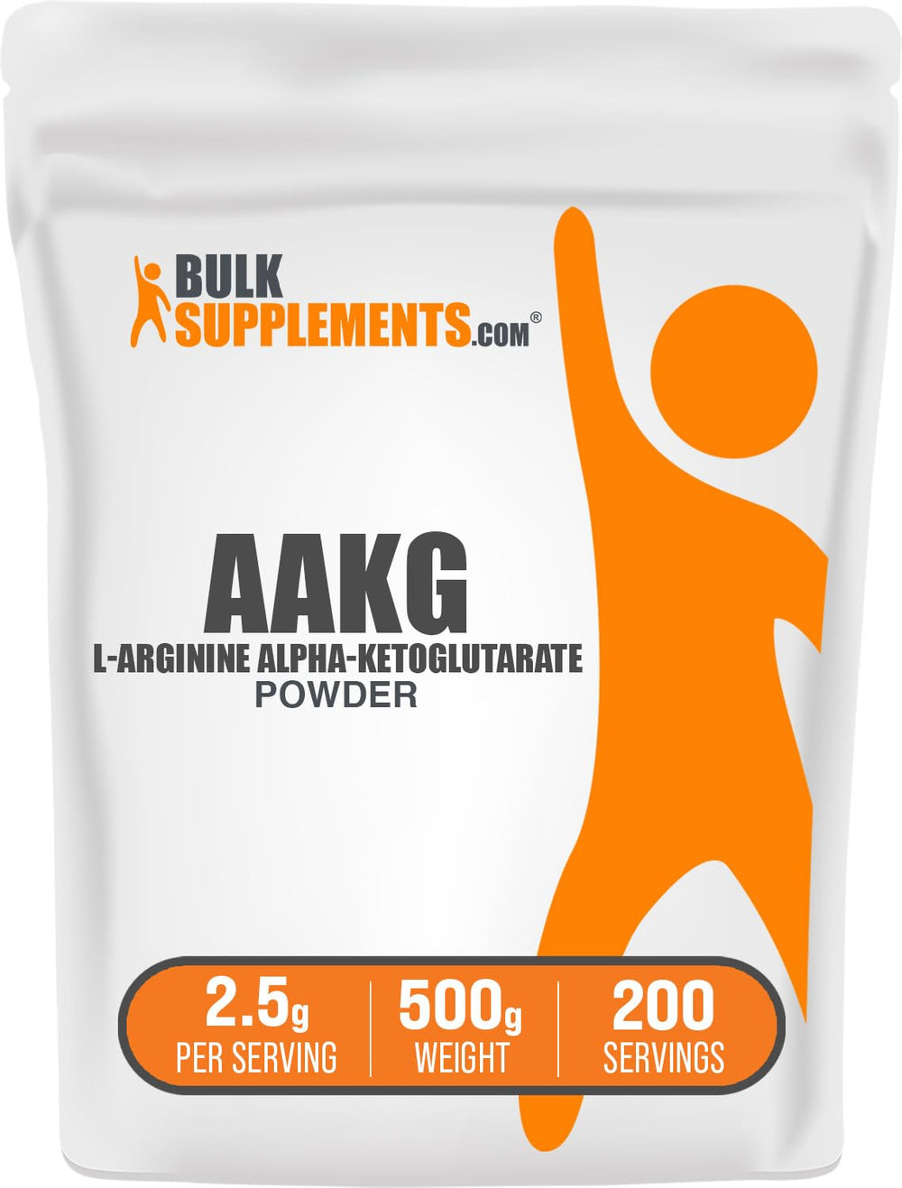 BulkSupplements AAKG powder bottle for versatile workouts and supplementation.